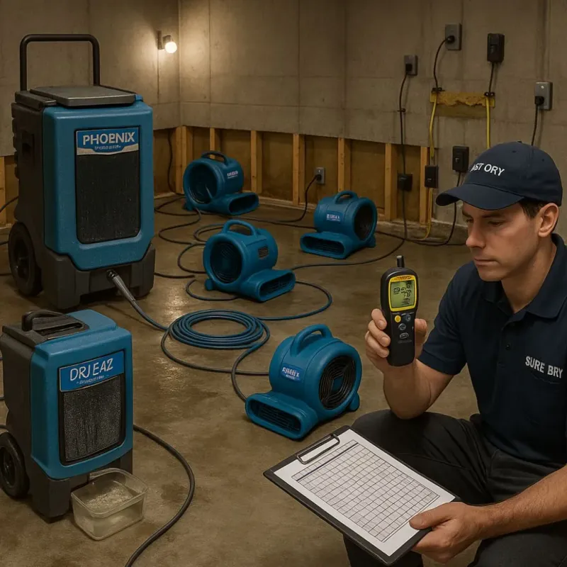 Structural Drying and Dehumidification process in Galveston, IN